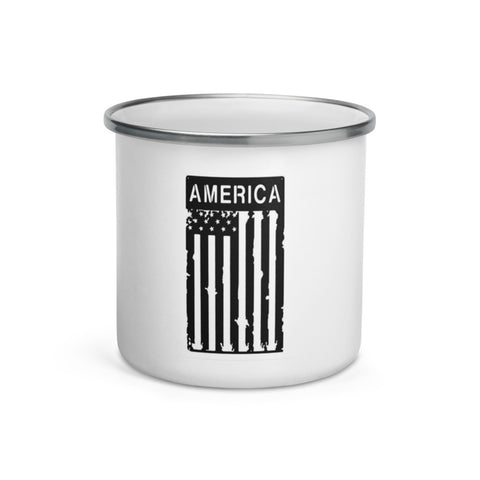 America Flag Enamel Mug